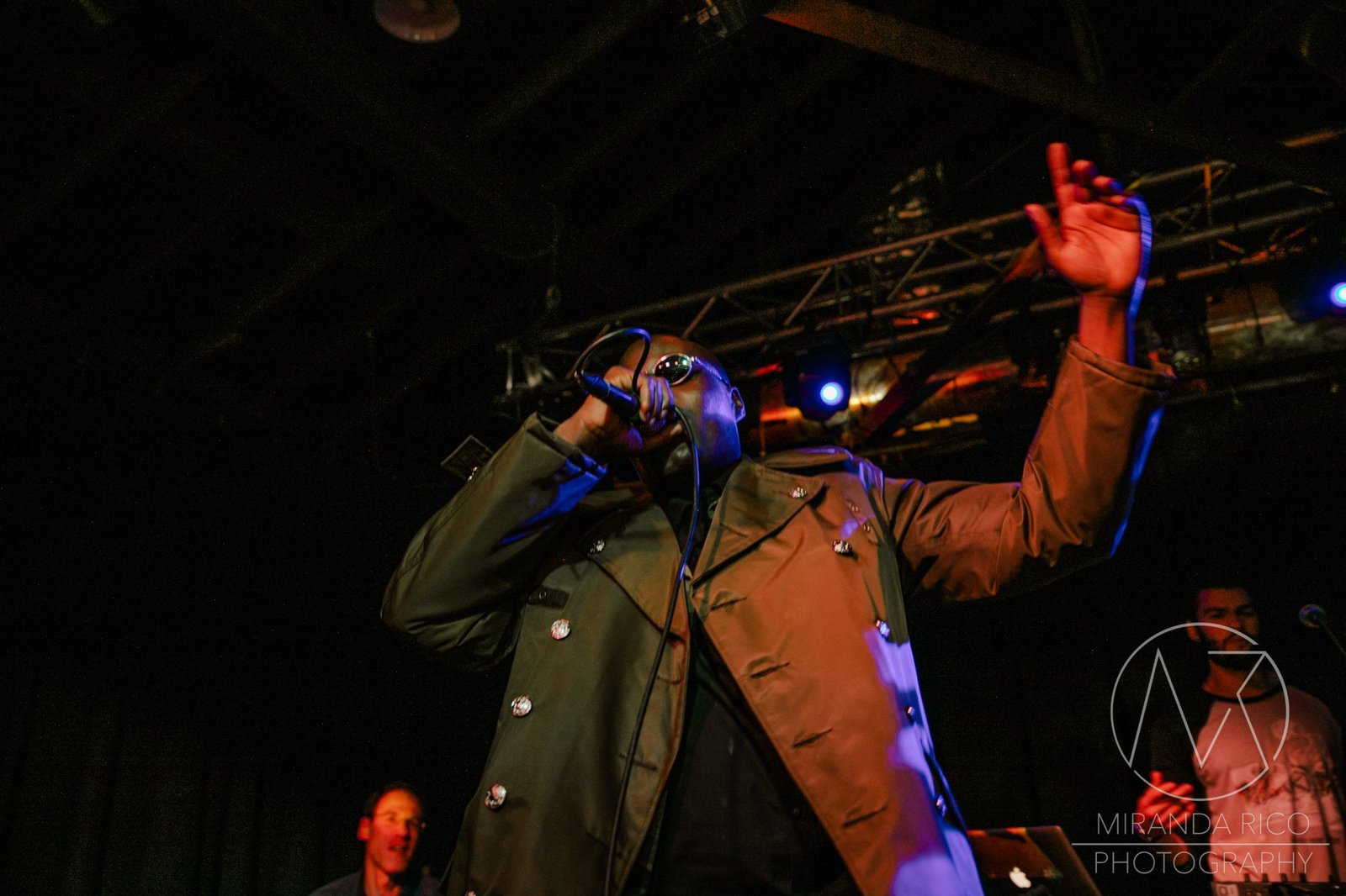 African Dundada on stage — blue lights