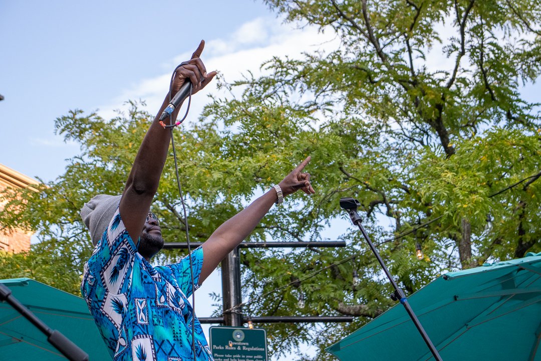 African Dundada outdoor festival arms up